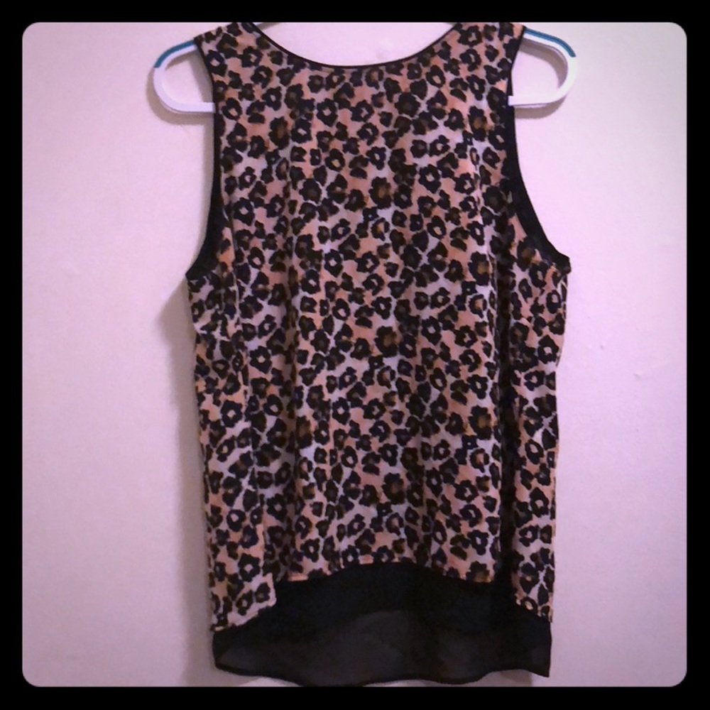 NWOT H&M 14W Leopard Print High-Low Layered Tank